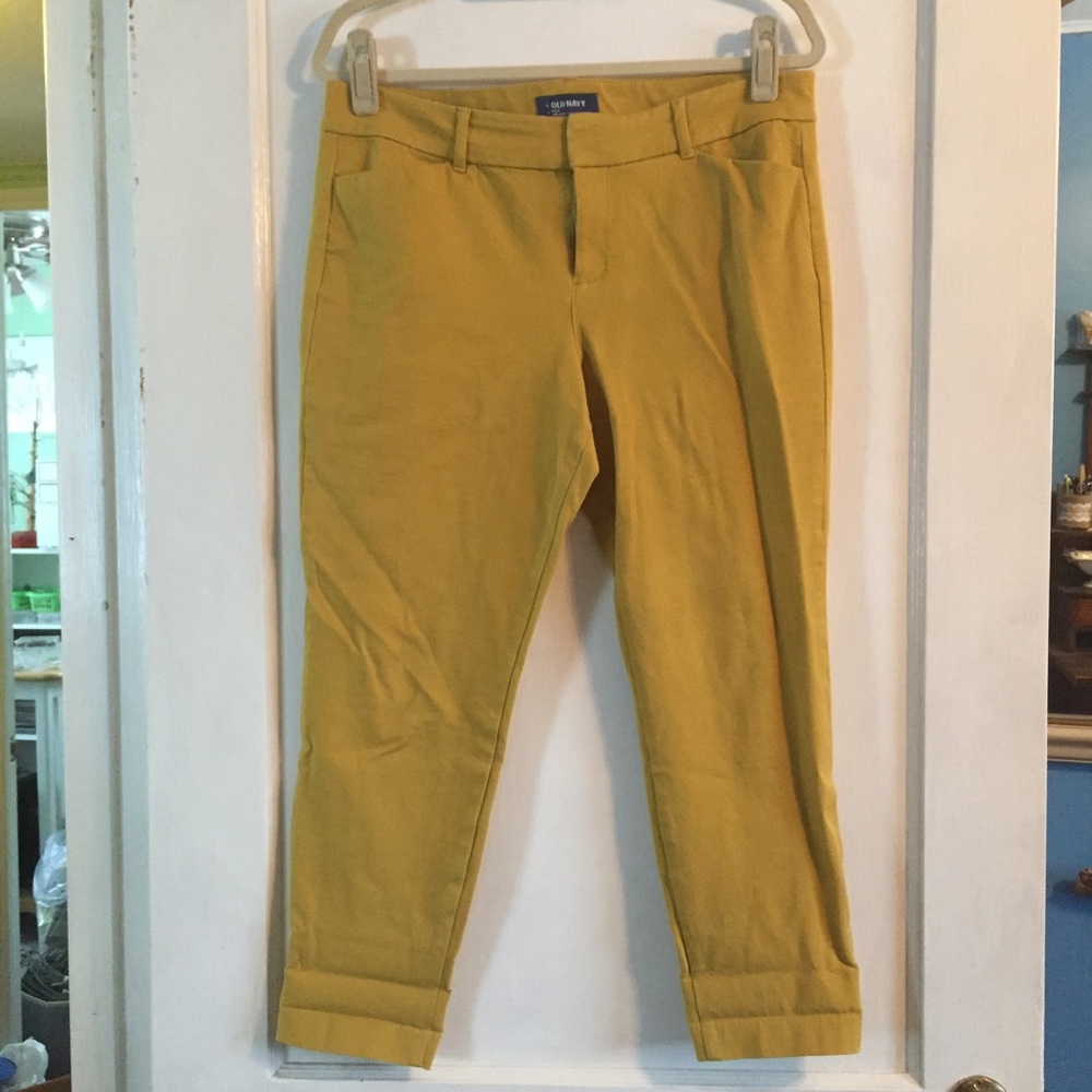 Old Navy Mustard Yellow Pixie dress pants size 12